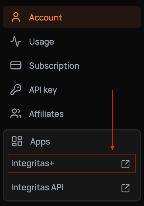 Integritas web - link to web app